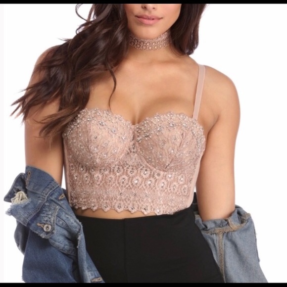 Barbiecore corset hand sewn rhinestones, sequins & beads - Picture 2 of 8